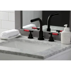 Kingston Brass Fauceture FSC895XCKL-P Kaiser Widespread Bathroom Faucet with Brass Pop-Up