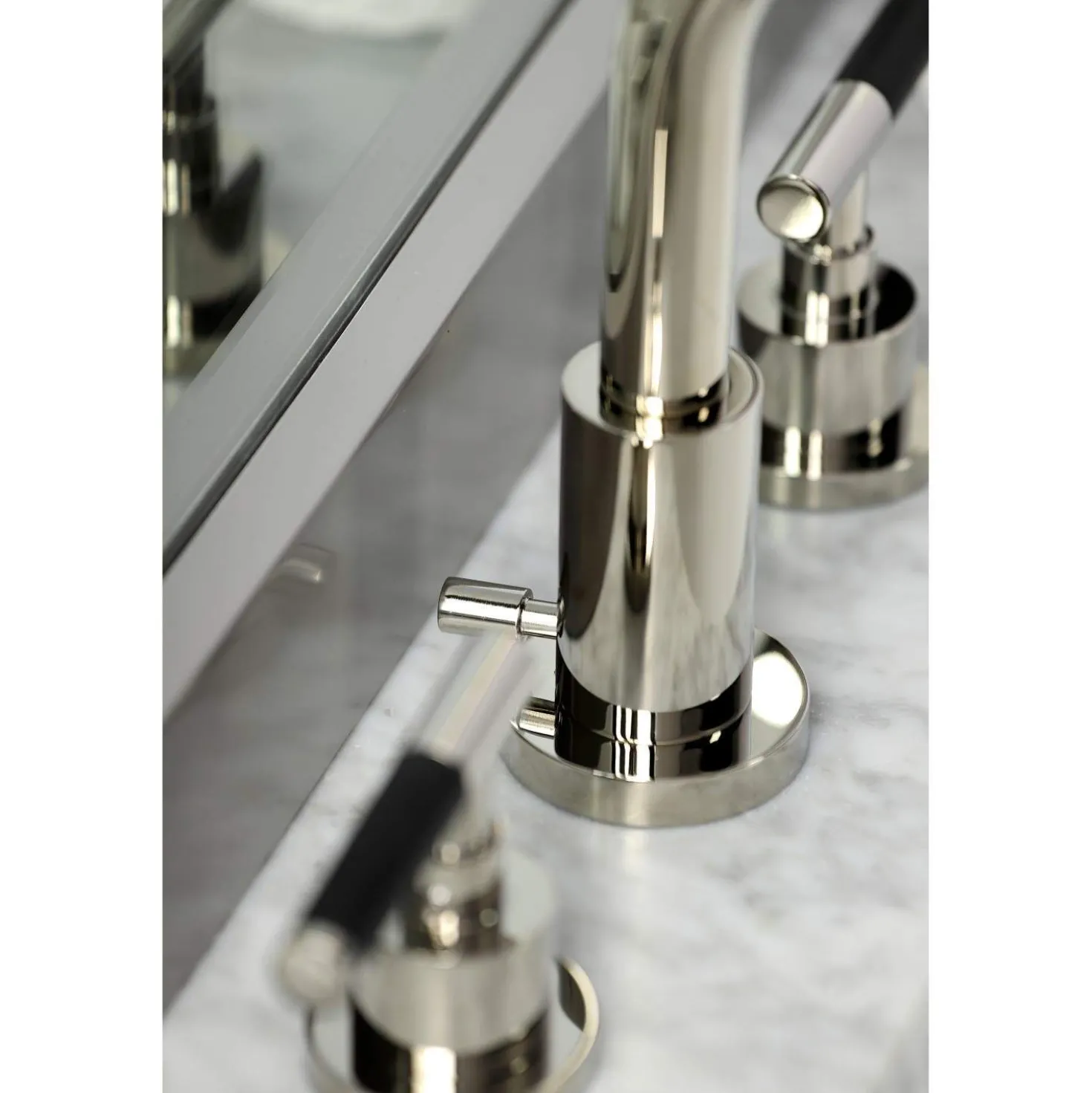 Kingston Brass Fauceture FSC895XCKL-P Kaiser Widespread Bathroom Faucet with Brass Pop-Up