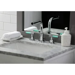 Kingston Brass Fauceture FSC895XCKL-P Kaiser Widespread Bathroom Faucet with Brass Pop-Up