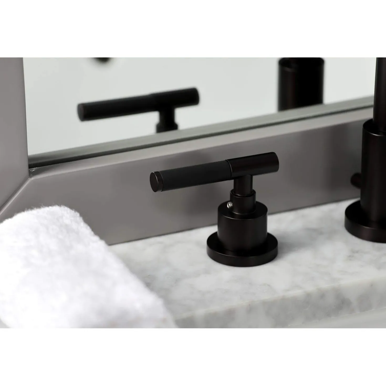 Kingston Brass Fauceture FSC895XCKL-P Kaiser Widespread Bathroom Faucet with Brass Pop-Up