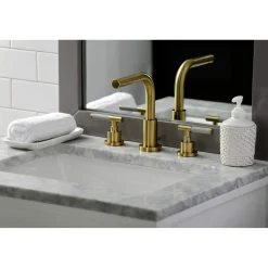 Kingston Brass Fauceture FSC895XCKL-P Kaiser Widespread Bathroom Faucet with Brass Pop-Up