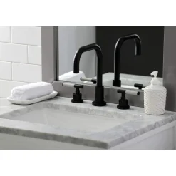 Kingston Brass Fauceture FSC893XCKL-P Kaiser Widespread Bathroom Faucet with Brass Pop-Up