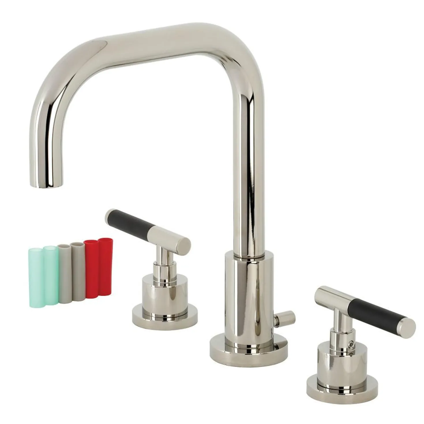 Kingston Brass Fauceture FSC893XCKL-P Kaiser Widespread Bathroom Faucet with Brass Pop-Up