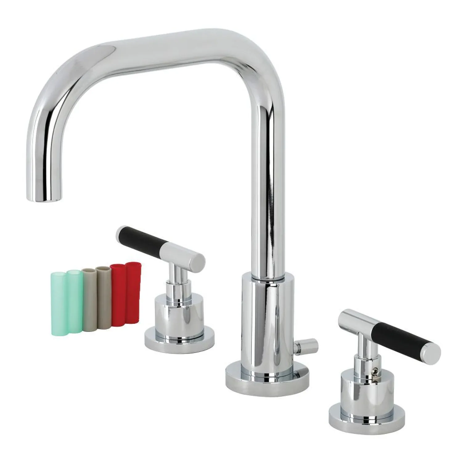 Kingston Brass Fauceture FSC893XCKL-P Kaiser Widespread Bathroom Faucet with Brass Pop-Up
