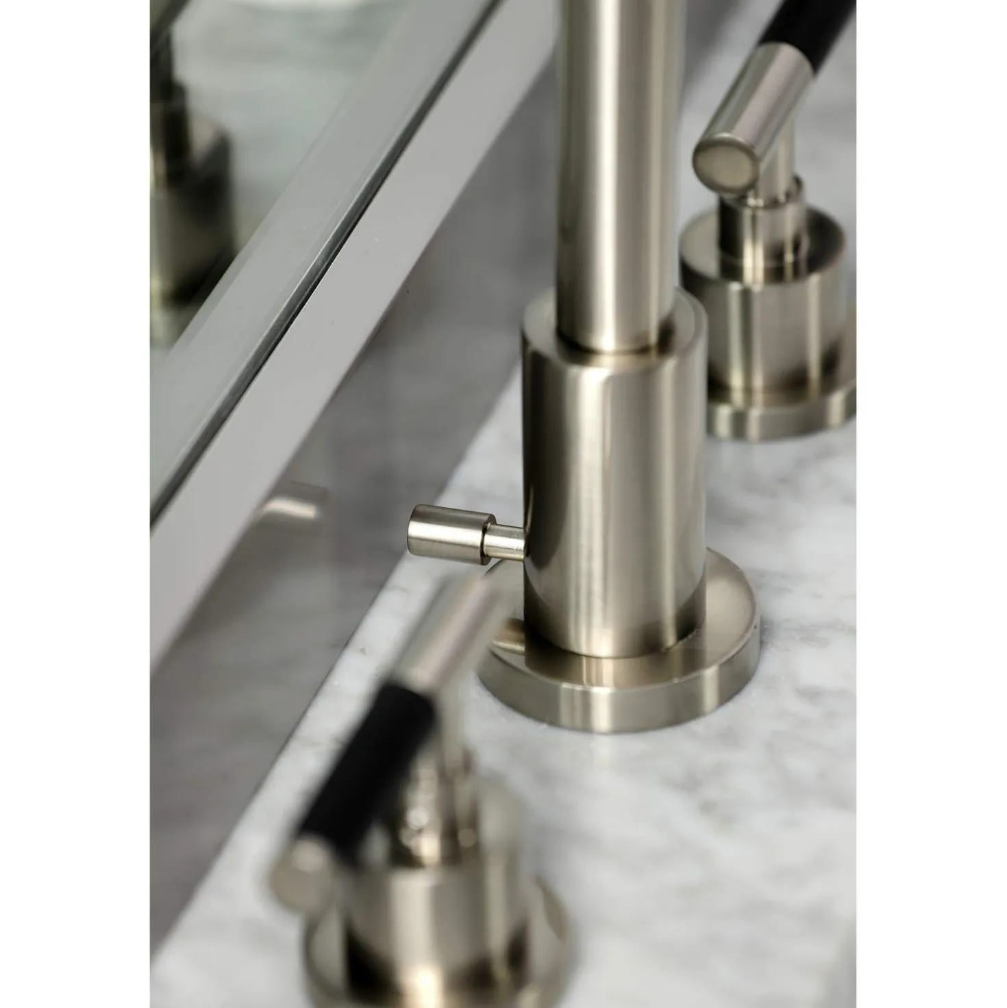 Kingston Brass Fauceture FSC893XCKL-P Kaiser Widespread Bathroom Faucet with Brass Pop-Up