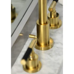 Kingston Brass Fauceture FSC893XCKL-P Kaiser Widespread Bathroom Faucet with Brass Pop-Up