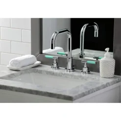 Kingston Brass Fauceture FSC893XCKL-P Kaiser Widespread Bathroom Faucet with Brass Pop-Up
