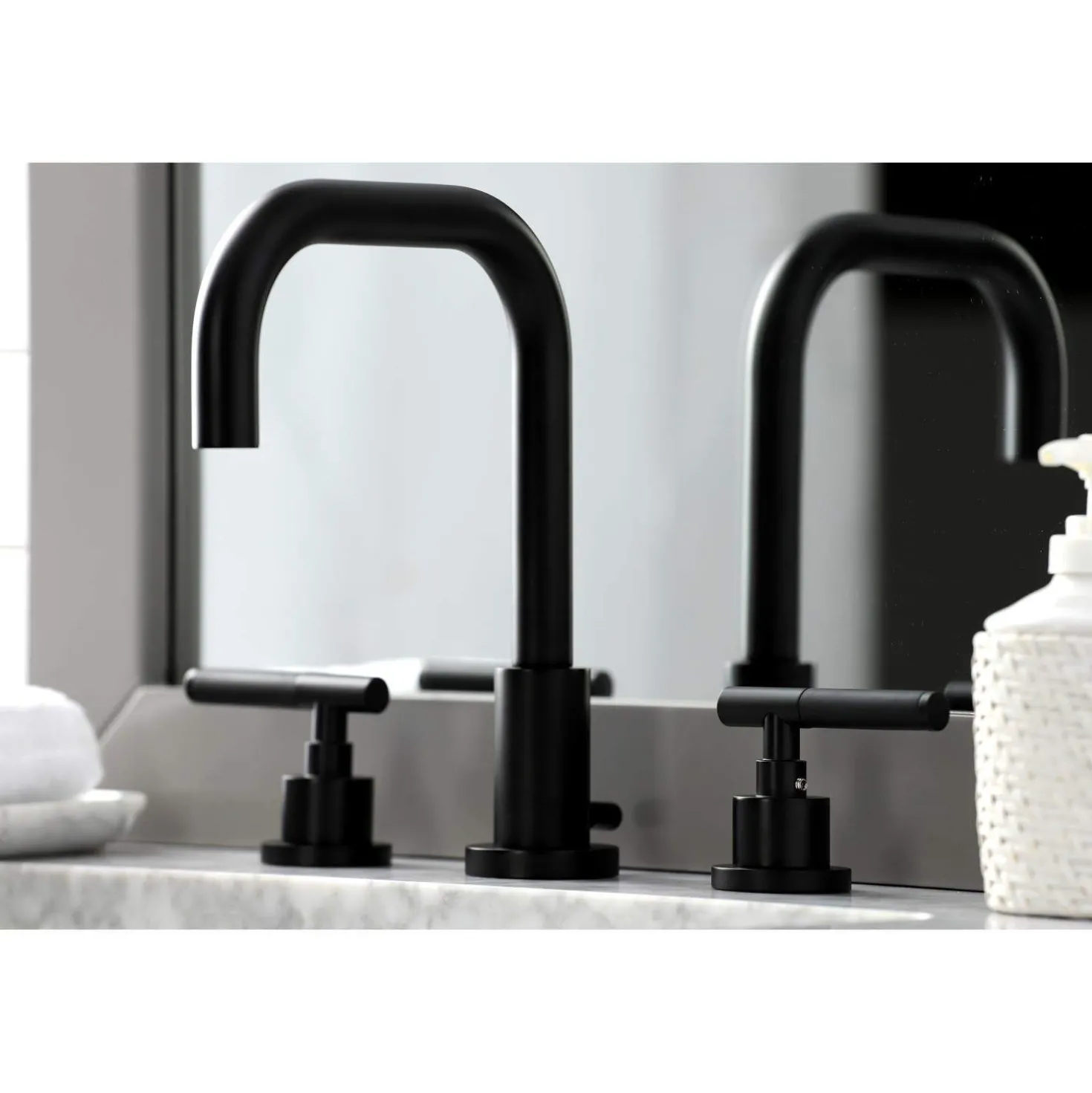 Kingston Brass Fauceture FSC893XCKL-P Kaiser Widespread Bathroom Faucet with Brass Pop-Up