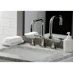 Kingston Brass Fauceture FSC893XCKL-P Kaiser Widespread Bathroom Faucet with Brass Pop-Up