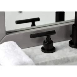 Kingston Brass Fauceture FSC893XCKL-P Kaiser Widespread Bathroom Faucet with Brass Pop-Up