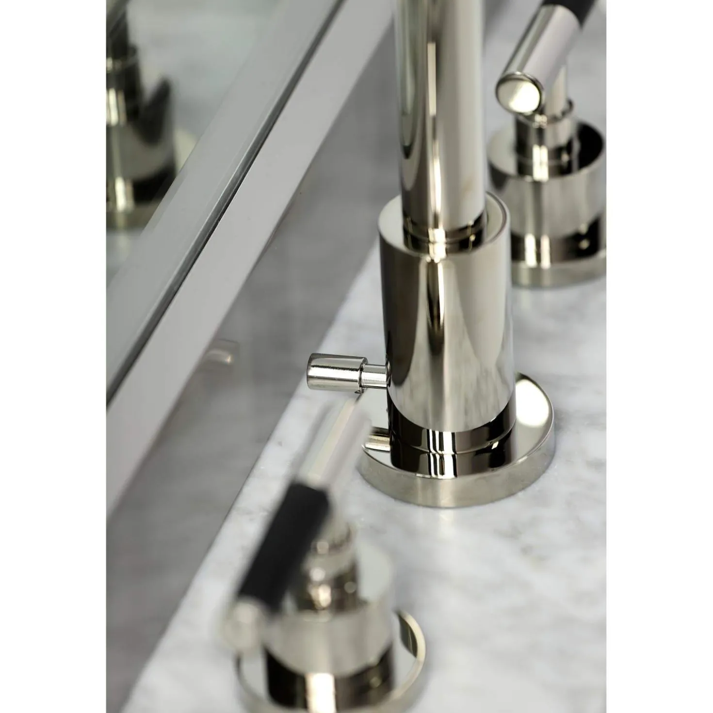 Kingston Brass Fauceture FSC893XCKL-P Kaiser Widespread Bathroom Faucet with Brass Pop-Up