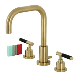 Kingston Brass Fauceture FSC893XCKL-P Kaiser Widespread Bathroom Faucet with Brass Pop-Up