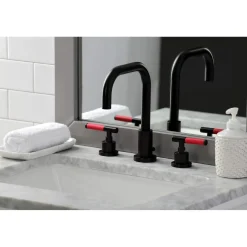 Kingston Brass Fauceture FSC893XCKL-P Kaiser Widespread Bathroom Faucet with Brass Pop-Up