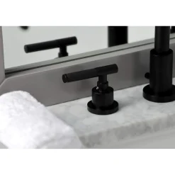 Kingston Brass Fauceture FSC893XCKL-P Kaiser Widespread Bathroom Faucet with Brass Pop-Up