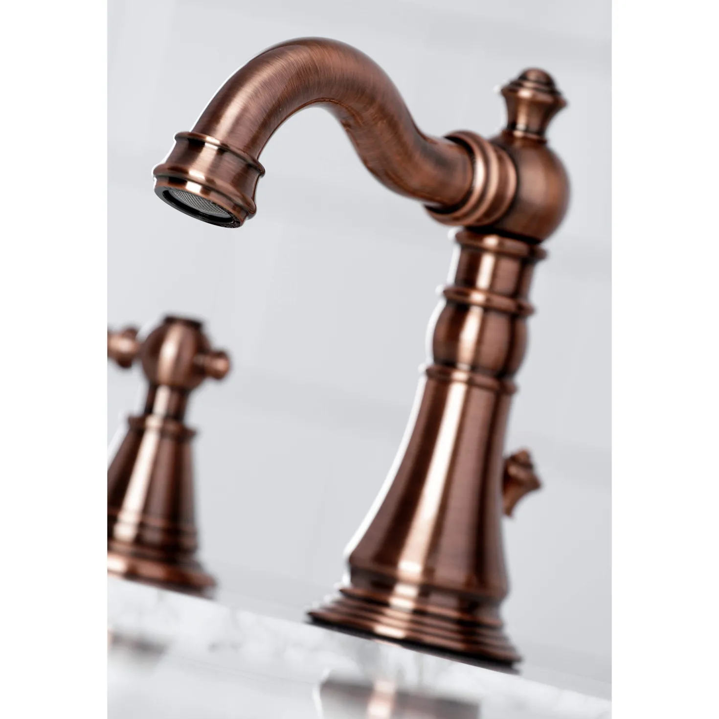 Kingston Brass Fauceture FSC197ALAC English Classic Widespread Bathroom Faucet, Antique Copper