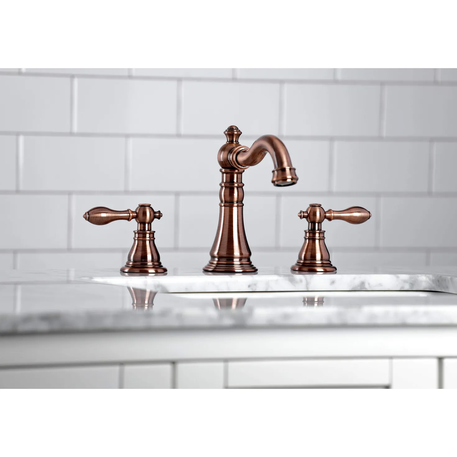 Kingston Brass Fauceture FSC197ACLAC American Classic Widespread Bathroom Faucet, Antique Copper