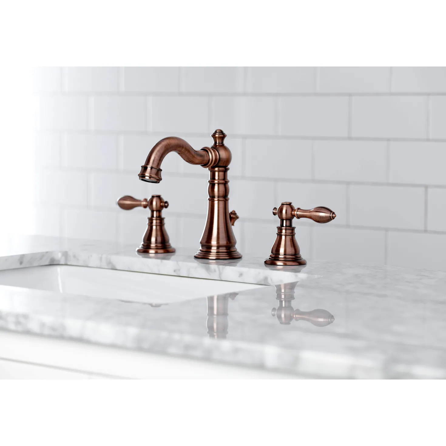 Kingston Brass Fauceture FSC197ACLAC American Classic Widespread Bathroom Faucet, Antique Copper