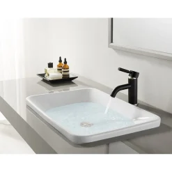 Kingston Brass Fauceture Kaiser Single Handle Deck Mount Bathroom Faucet
