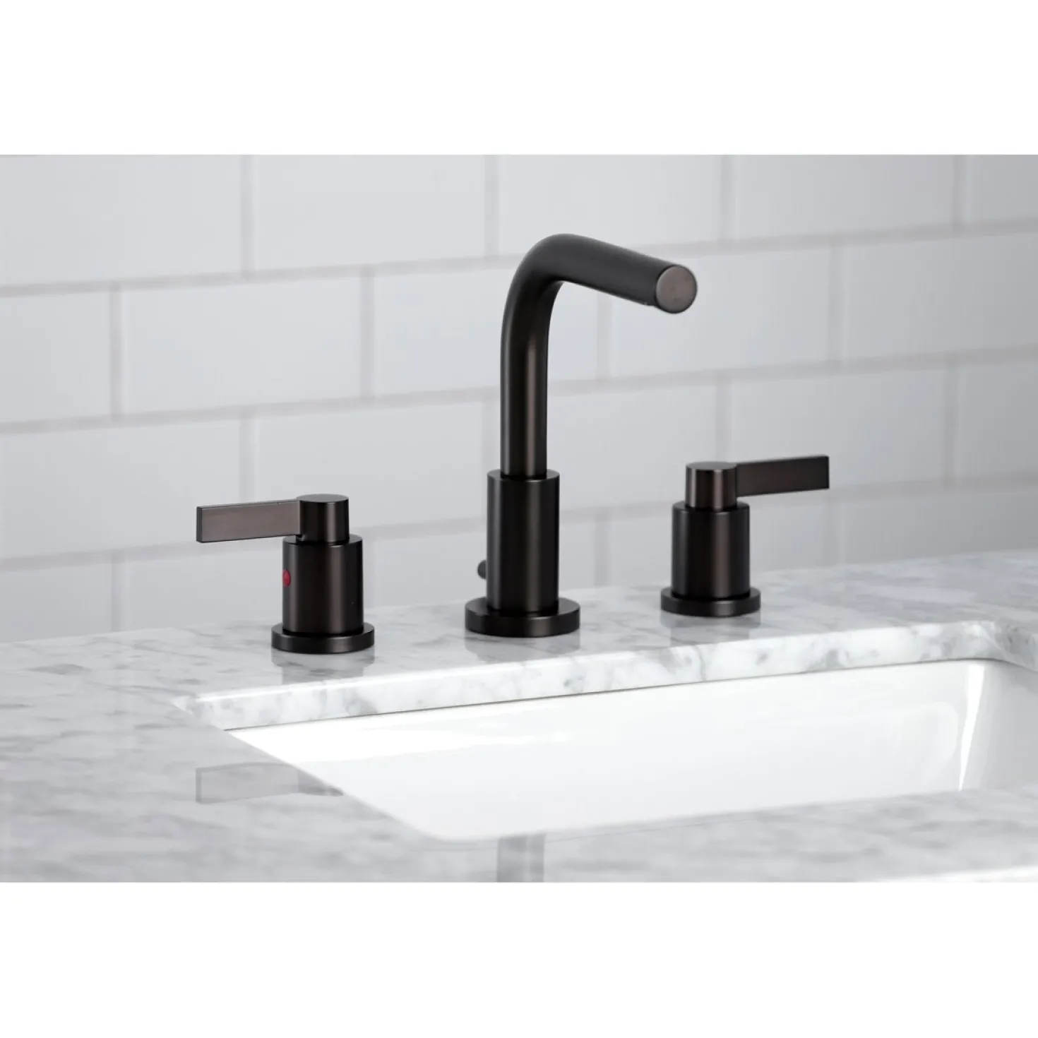 Kingston Brass Fauceture NuvoFusion 8-Inch Widespread Bathroom Faucet