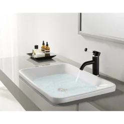 Kingston Brass Fauceture Paris Single-Handle Bathroom Faucet with Drain and Deck Plate
