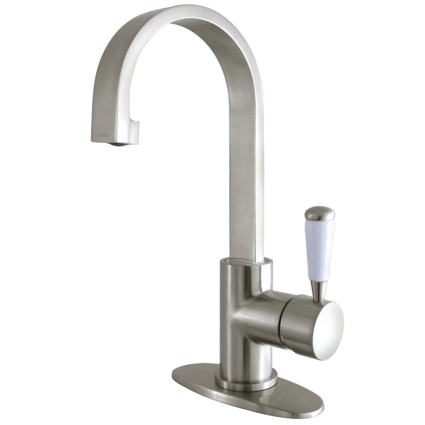 Kingston Brass Fauceture Paris Single-Handle Bathroom Faucet with Deck Plate and Drain