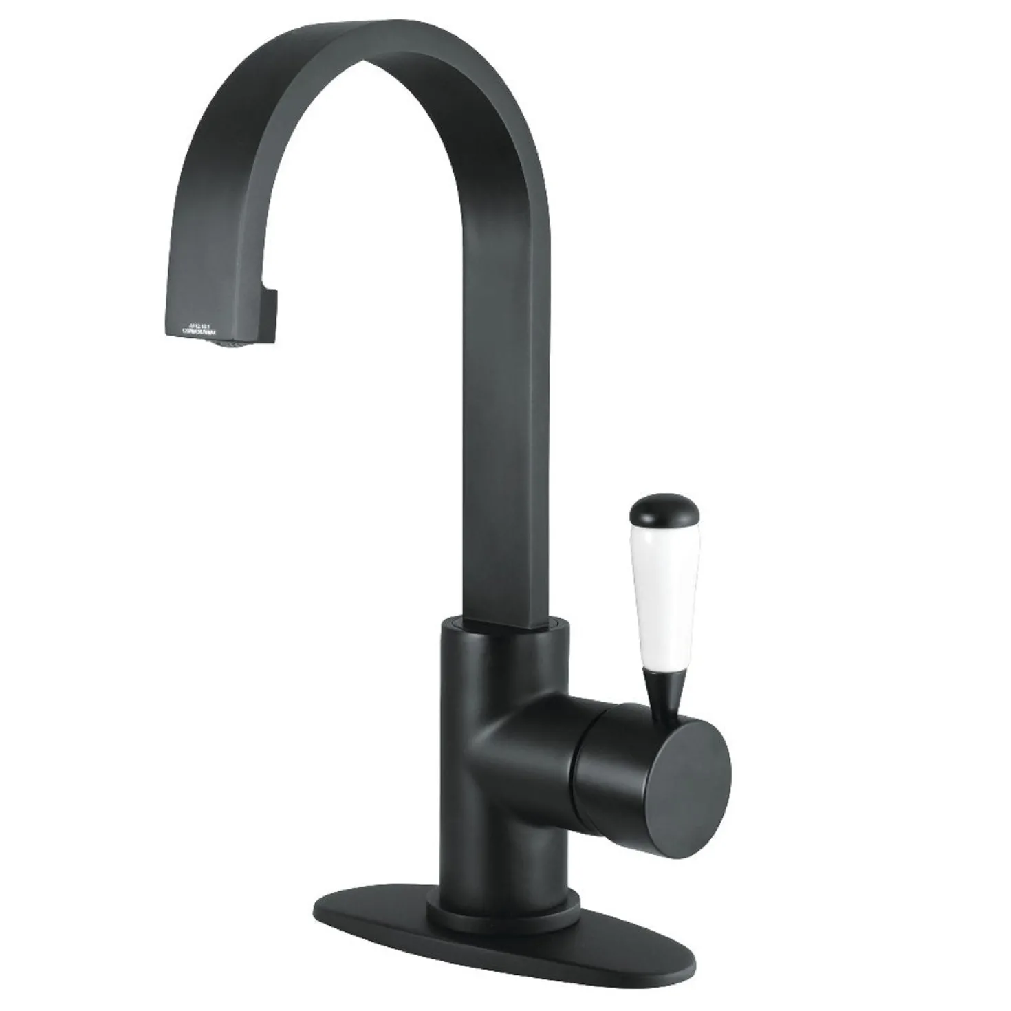 Kingston Brass Fauceture Paris Single-Handle Bathroom Faucet with Deck Plate and Drain