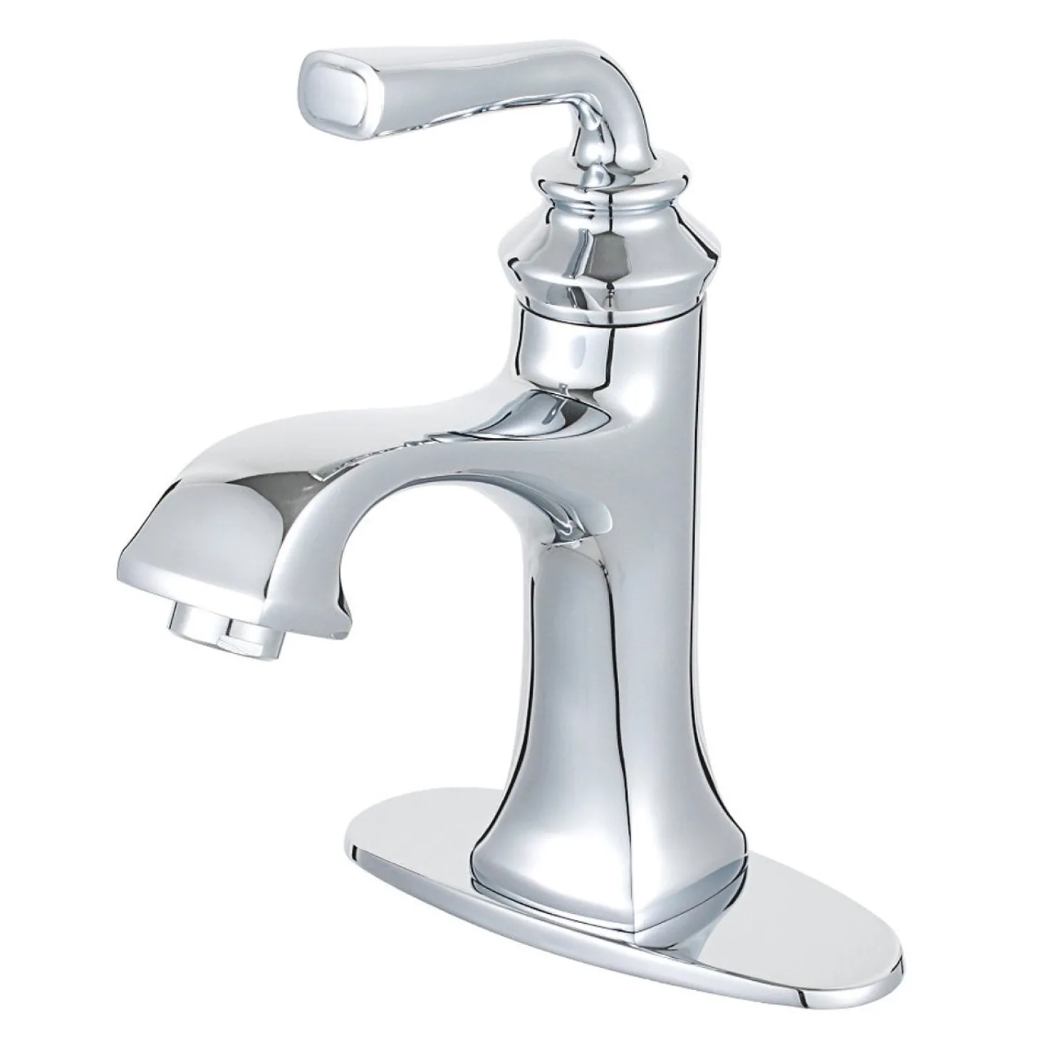 Kingston Brass Fauceture Restoration Single-Handle Bathroom Faucet with Push-Up Drain and Deck Plate