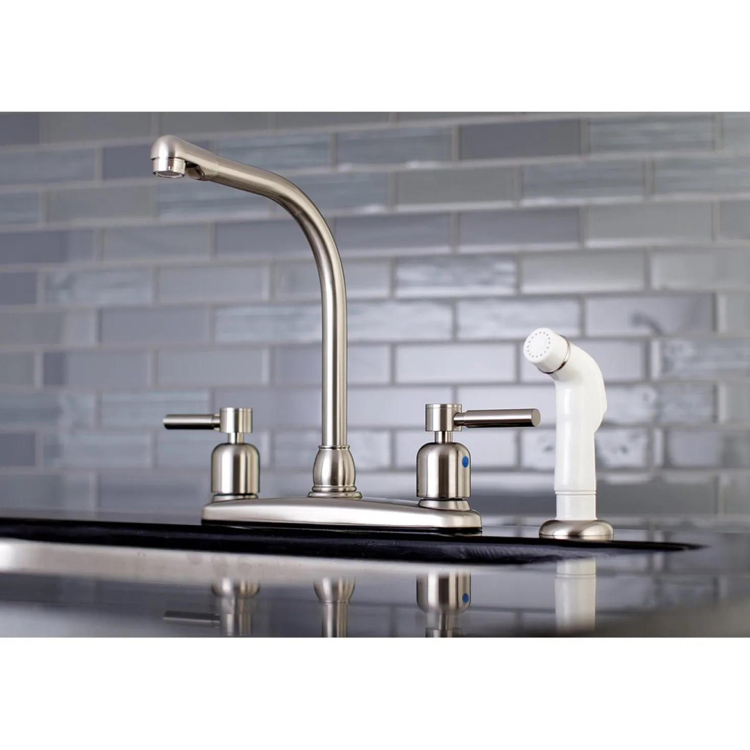 Kingston Brass FB718DL Centerset Kitchen Faucet in Brushed Nickel