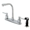 Kingston Brass FB751DL Centerset Kitchen Faucet in Polished Chrome