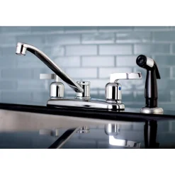 Kingston Brass FB112EFL Centerset Kitchen Faucet in Polished Chrome