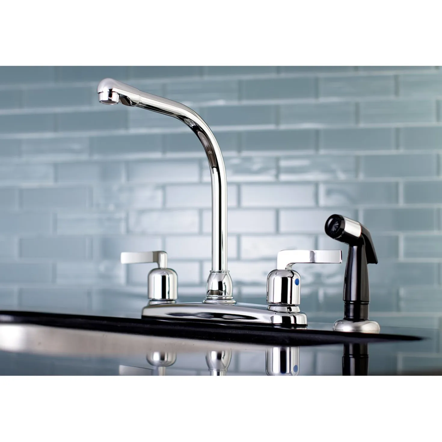 Kingston Brass FB751EFL Centerset Kitchen Faucet in Polished Chrome