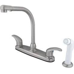 Kingston Brass FB718LL 8-Inch Centerset Satin Nickel Kitchen Faucet