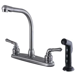 Kingston Brass FB754SP Centerset Kitchen Faucet in Black Stainless