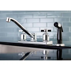 Kingston Brass FB122ZX Centerset Kitchen Faucet in Polished Chrome