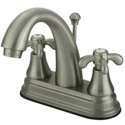 Kingston Brass French Country Classic Two Handle 4" Centerset Lavatory Faucet with Brass Pop-up