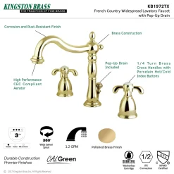 Kingston Brass French Country 8-Inch Widespread Bathroom Faucet