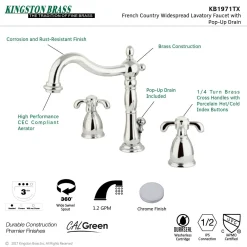 Kingston Brass French Country 8-Inch Widespread Bathroom Faucet