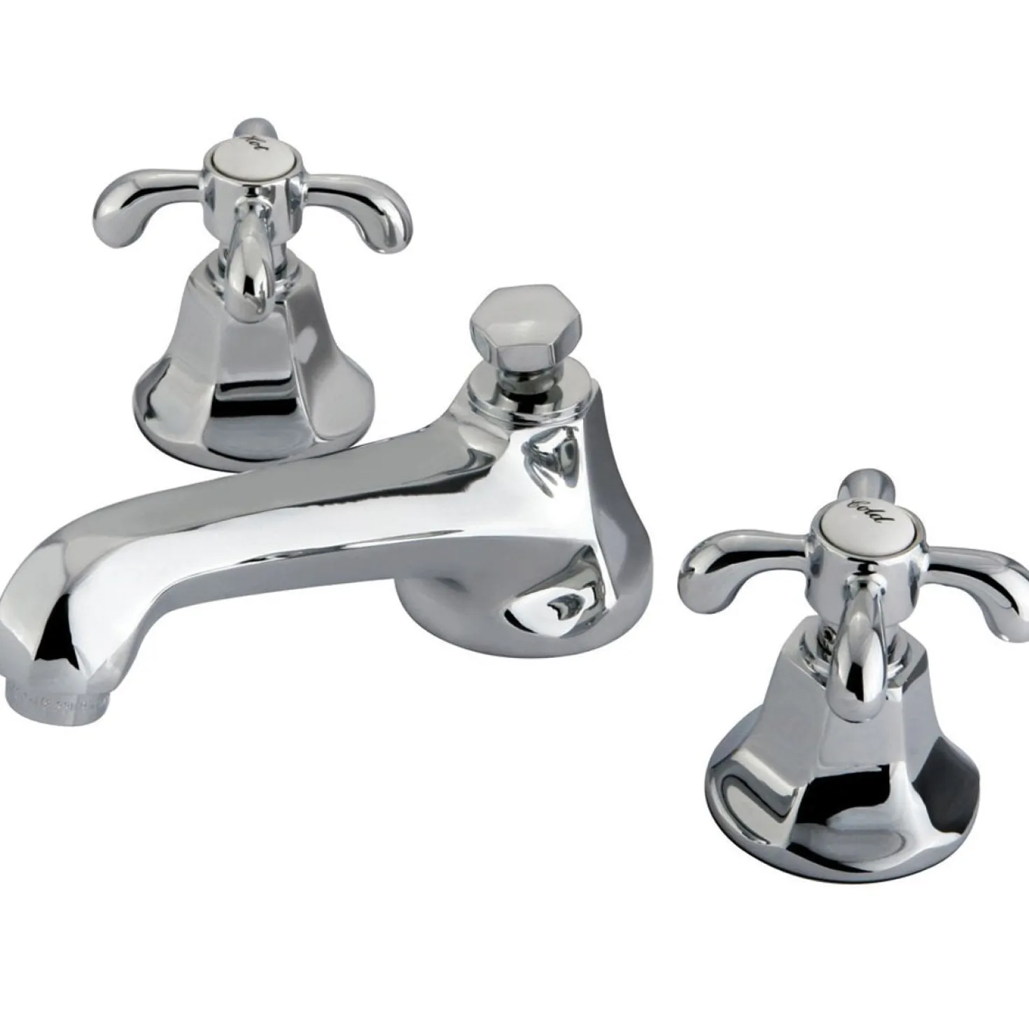 Kingston Brass French Country Classic Two Handle 8" to 16" Widespread Lavatory Faucet with Brass Pop-up
