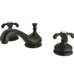 Kingston Brass French Country Two Handle 8" to 16" Widespread Lavatory Faucet with Brass Pop-up