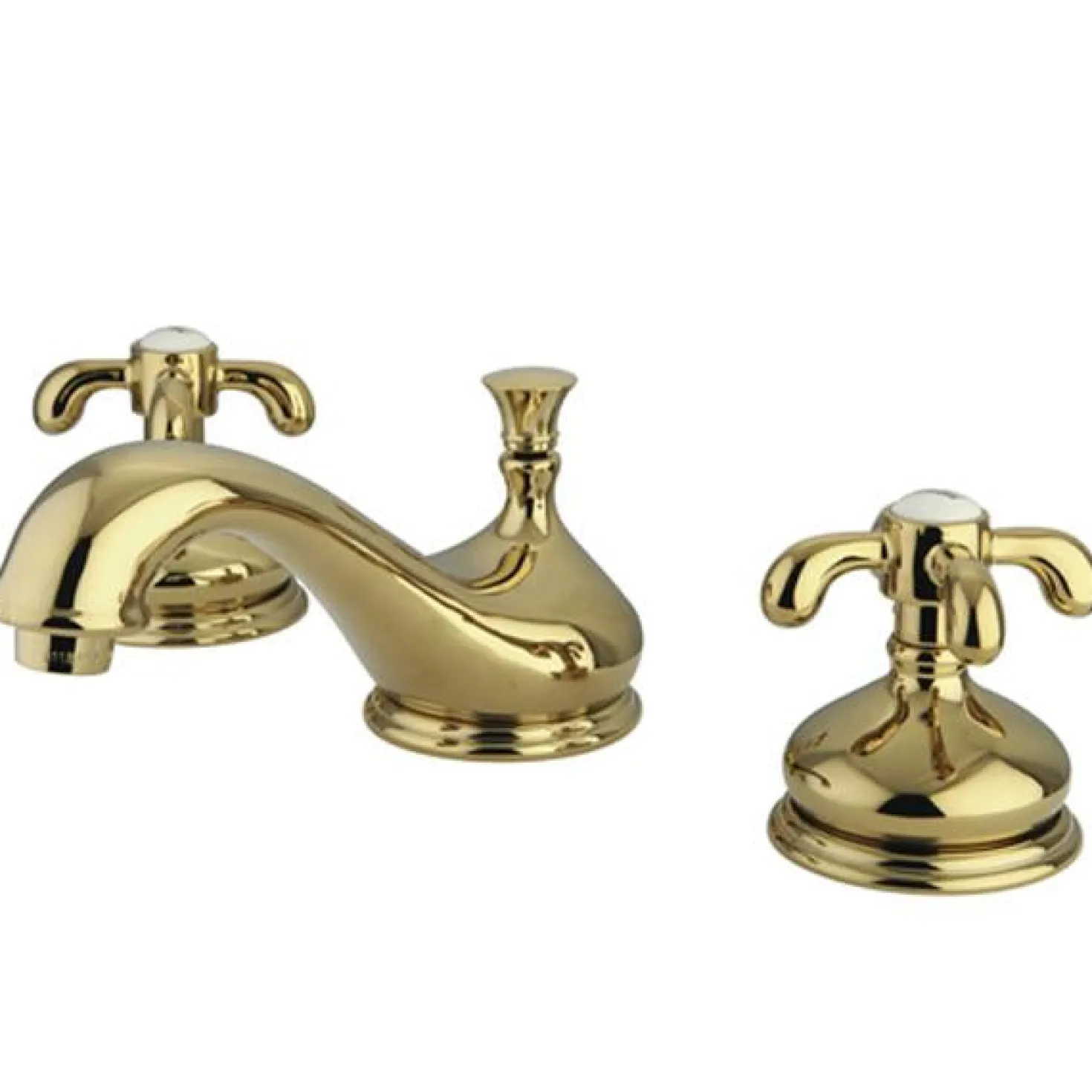 Kingston Brass French Country Two Handle 8" to 16" Widespread Lavatory Faucet with Brass Pop-up