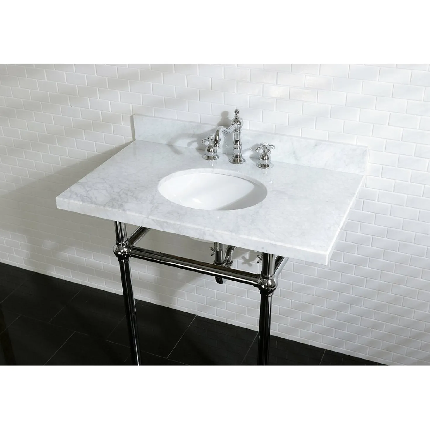 Kingston Brass French Country 3-Hole 8-Inch Widespread Bathroom Faucet