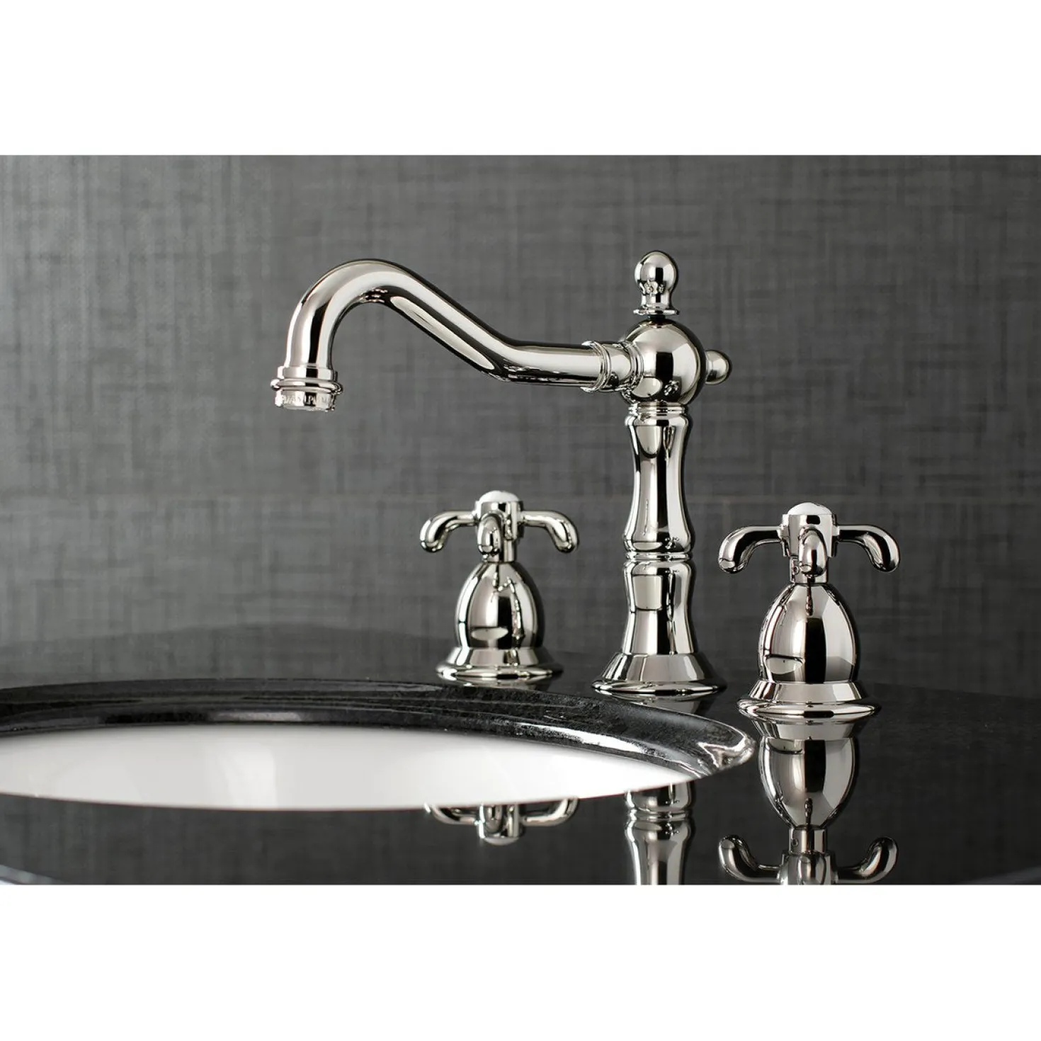 Kingston Brass French Country 3-Hole 8-Inch Widespread Bathroom Faucet