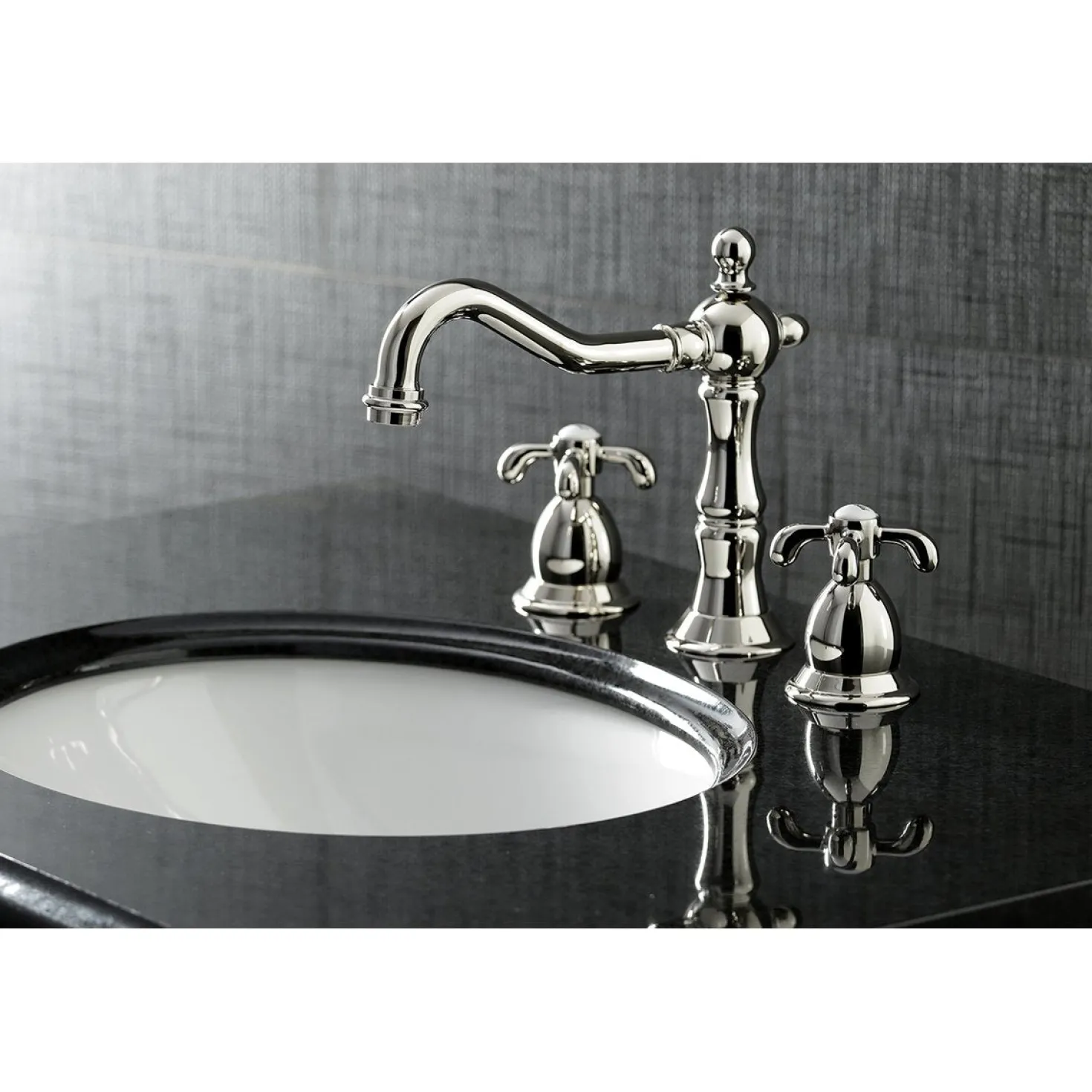 Kingston Brass French Country 3-Hole 8-Inch Widespread Bathroom Faucet