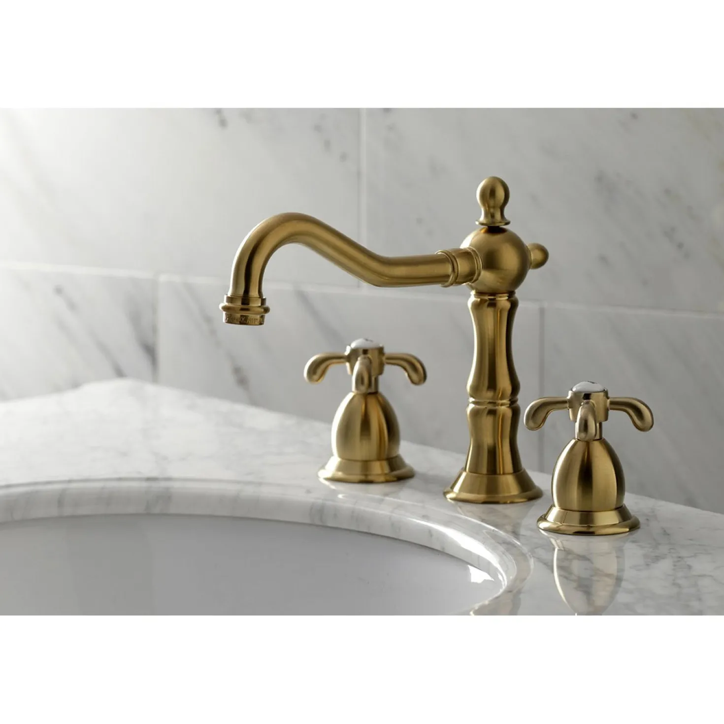 Kingston Brass French Country 3-Hole 8-Inch Widespread Bathroom Faucet