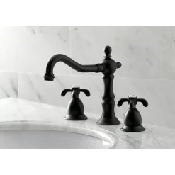 Kingston Brass French Country 3-Hole 8-Inch Widespread Bathroom Faucet
