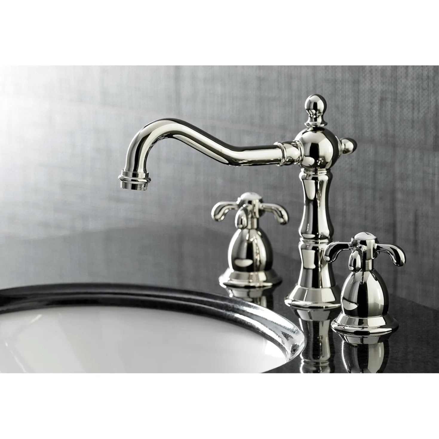 Kingston Brass French Country 3-Hole 8-Inch Widespread Bathroom Faucet
