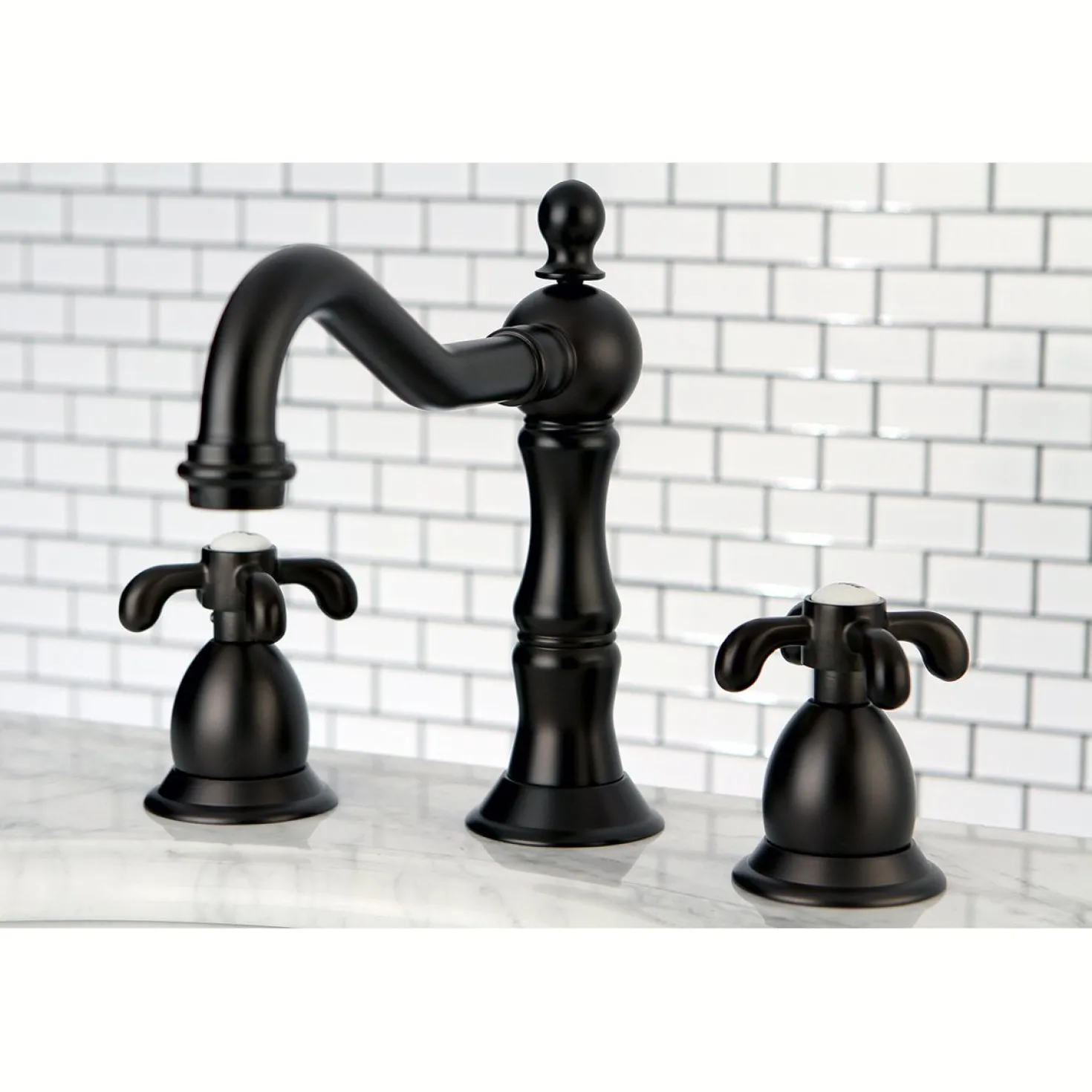 Kingston Brass French Country 3-Hole 8-Inch Widespread Bathroom Faucet
