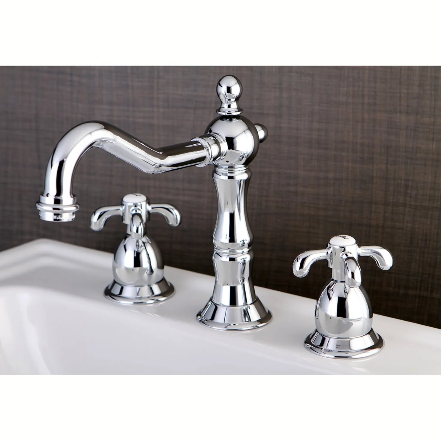 Kingston Brass French Country 3-Hole 8-Inch Widespread Bathroom Faucet