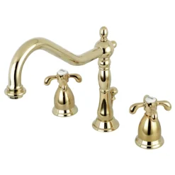 Kingston Brass French Country Deck Mount 8-Inch Widespread Bathroom Faucet