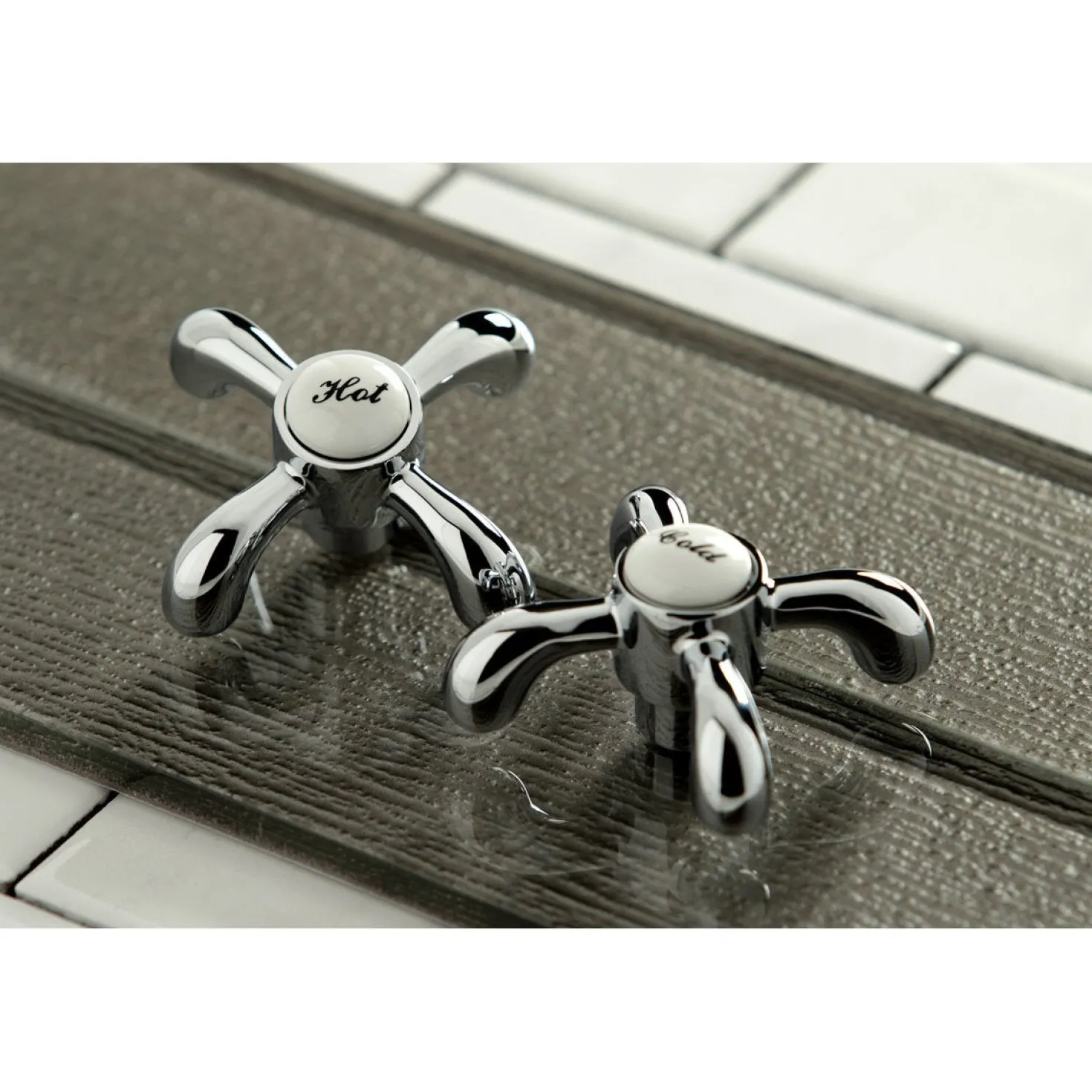 Kingston Brass French Country Deck Mount 8-Inch Widespread Bathroom Faucet